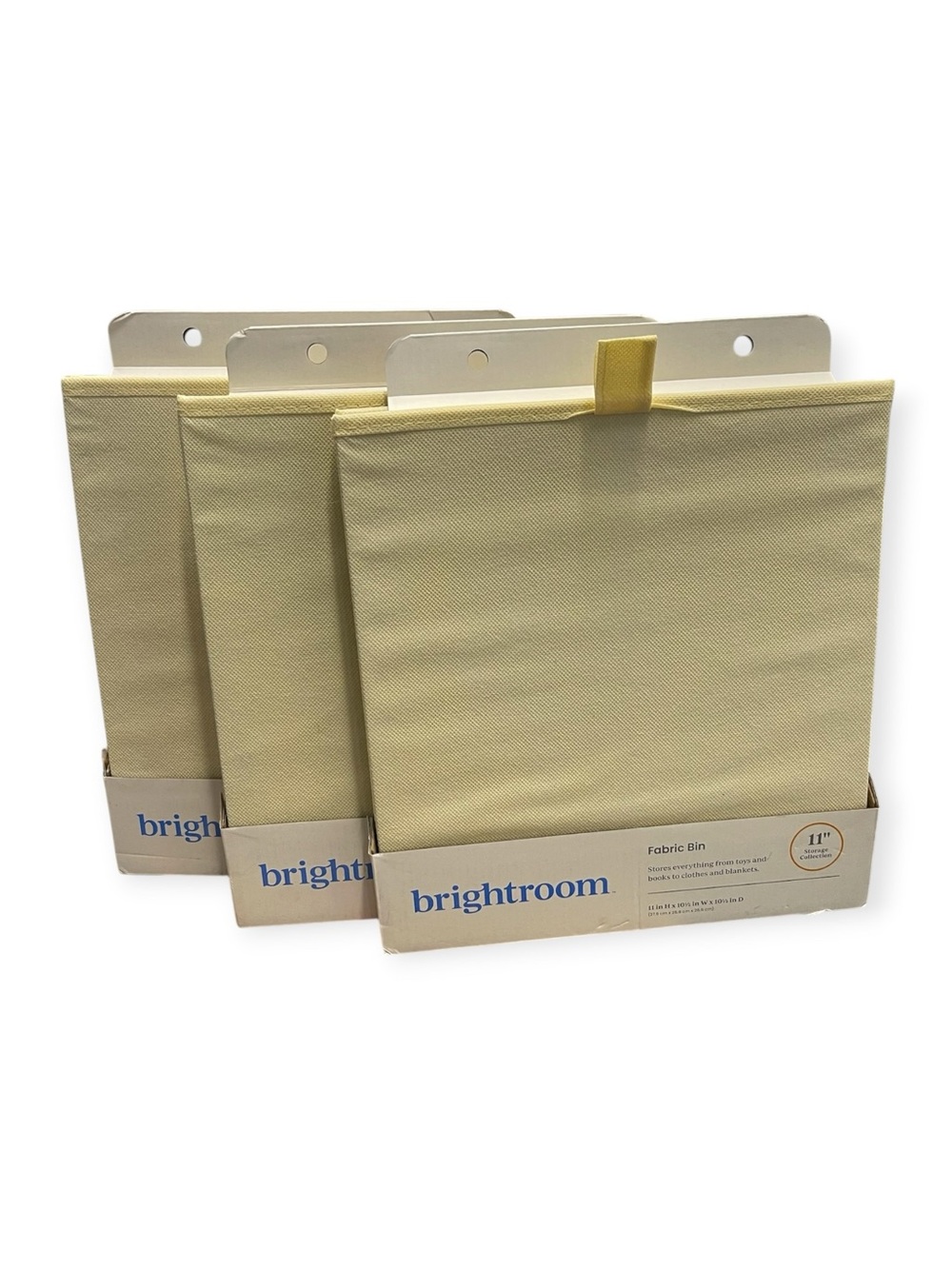 Brightroom 11” Yellow Fabric Bin Bundle of 3